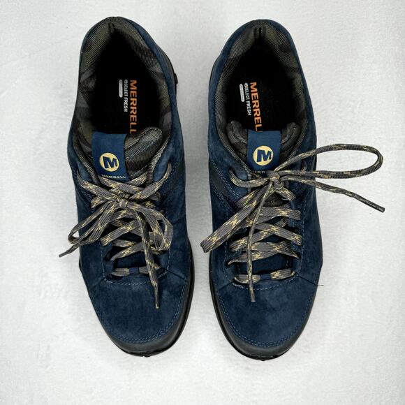 Merrell Fraxion Low Waterproof Hiking Shoes Men's Size 9 Navy - Picture 4 of 9